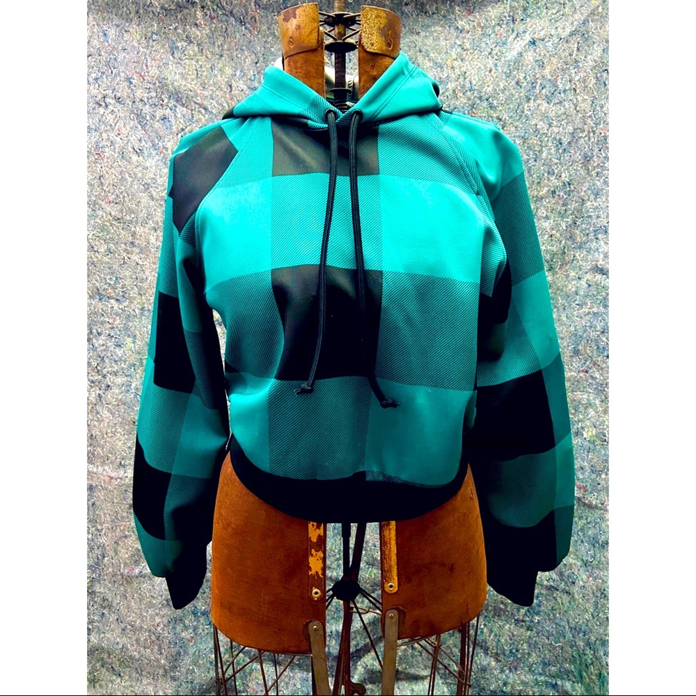 Wild Fable Cropped Checkered Hoodie